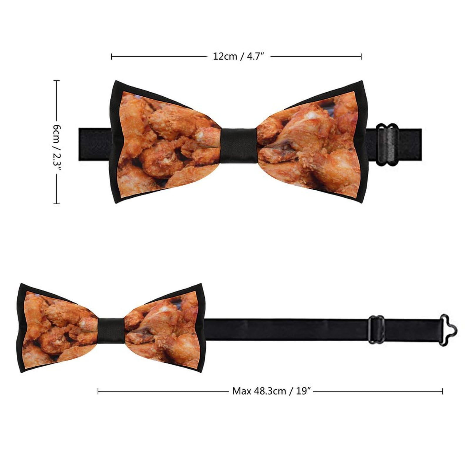 GoasNei Beer And Fried Chicken Legs Bow Tie for Men Adjustable Necktie Funny Tie Neck Ties for Weddings Party