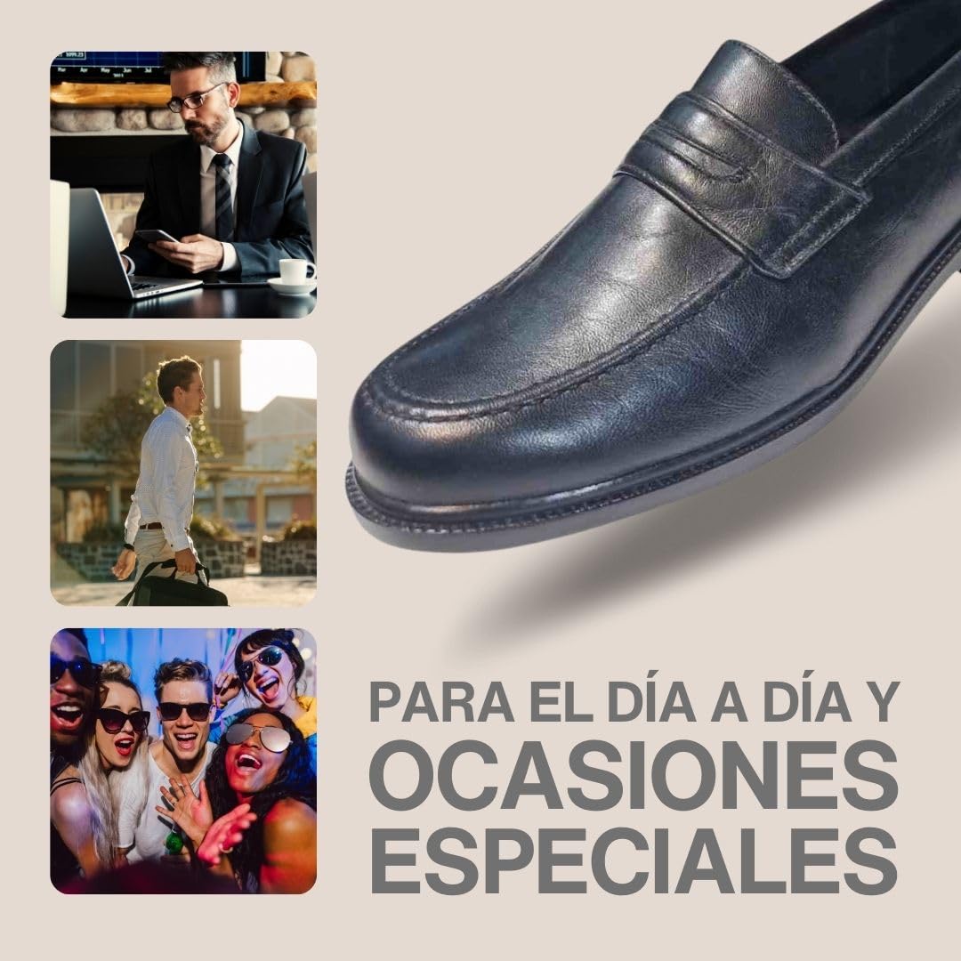 Ariadna Sánchez Zapatos de Vestir Piel Orrin, Mocasines Cómodos y Clásicos, Suela Antideslizante, Regalos Originales para Hombre