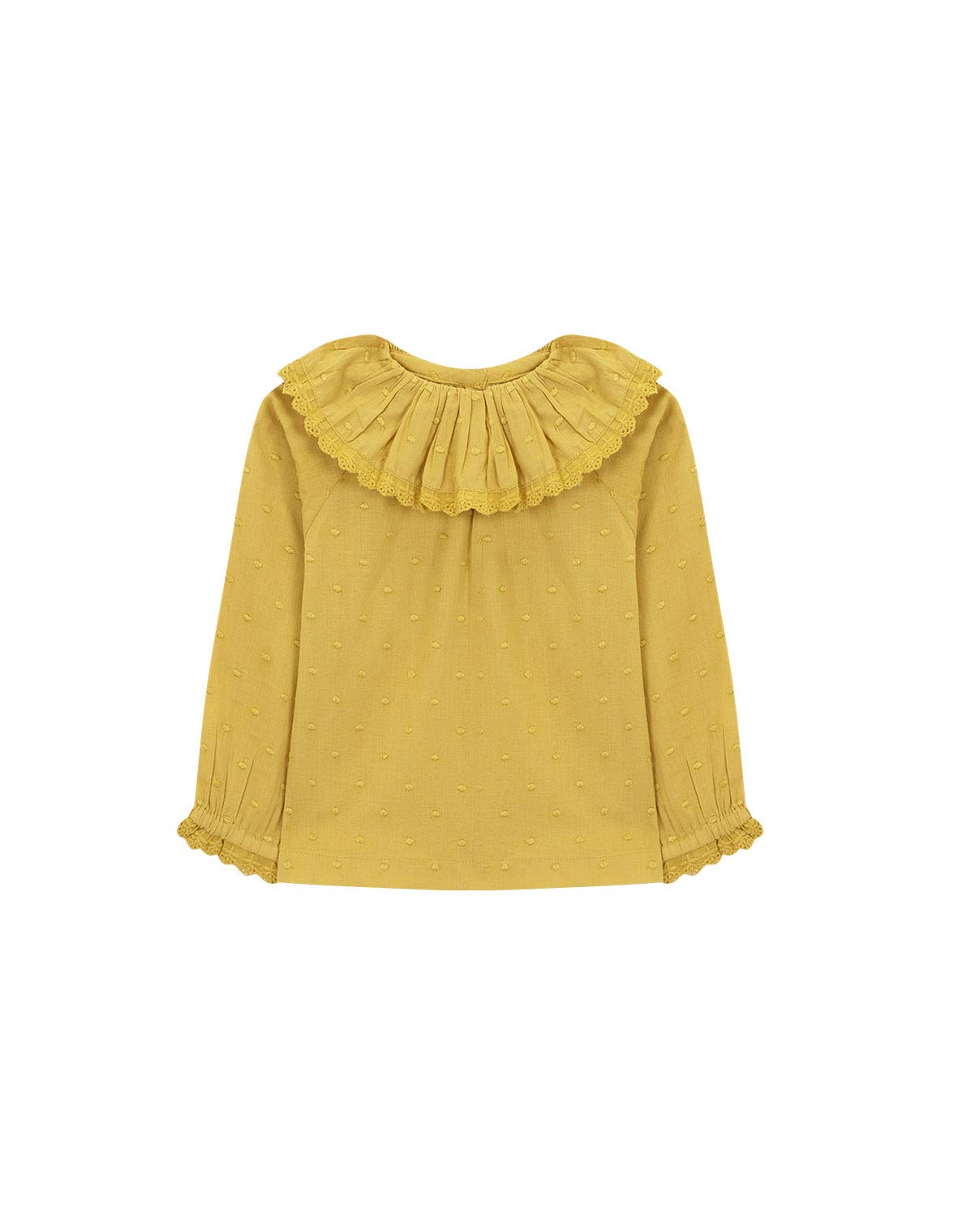 Gocco Camisa Cuello Volante Blusa, Bebé-Niñas, Amarillo (Mostaza Yf), 86 (Tamaño del Fabricante:12/18)
