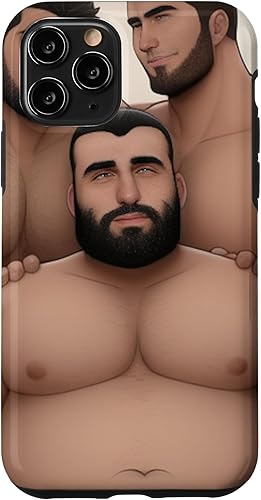 Miniatura 1 de iPhone 11 Pro Bara Guys Guapo Sexy sin camisa Manga Hombres para los amantes de los osos Caso