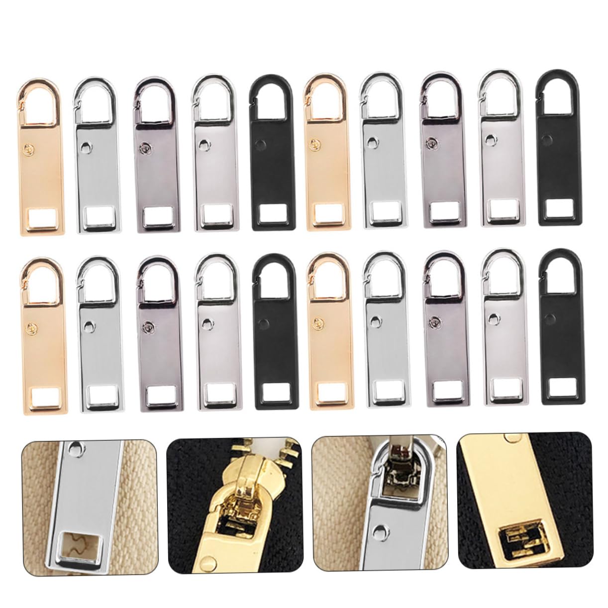 NUOBESTY 60piezas Tiradores Desmontables Para Cremalleras Accesorios De Reparación Para Equipaje y Mochilas Solución Para Cremalleras Rotos Multiusos y Fáciles De Instalar