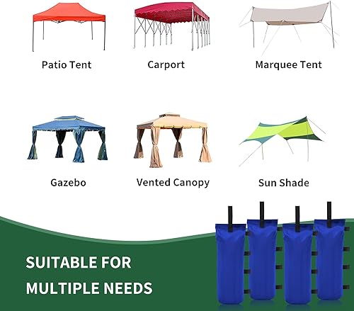 Miniatura 5 de Bolsas de peso para toldo (120 libras) para tienda de campaña desplegable, bolsas de arena para refugio solar al aire libre, toldo o sombrilla de