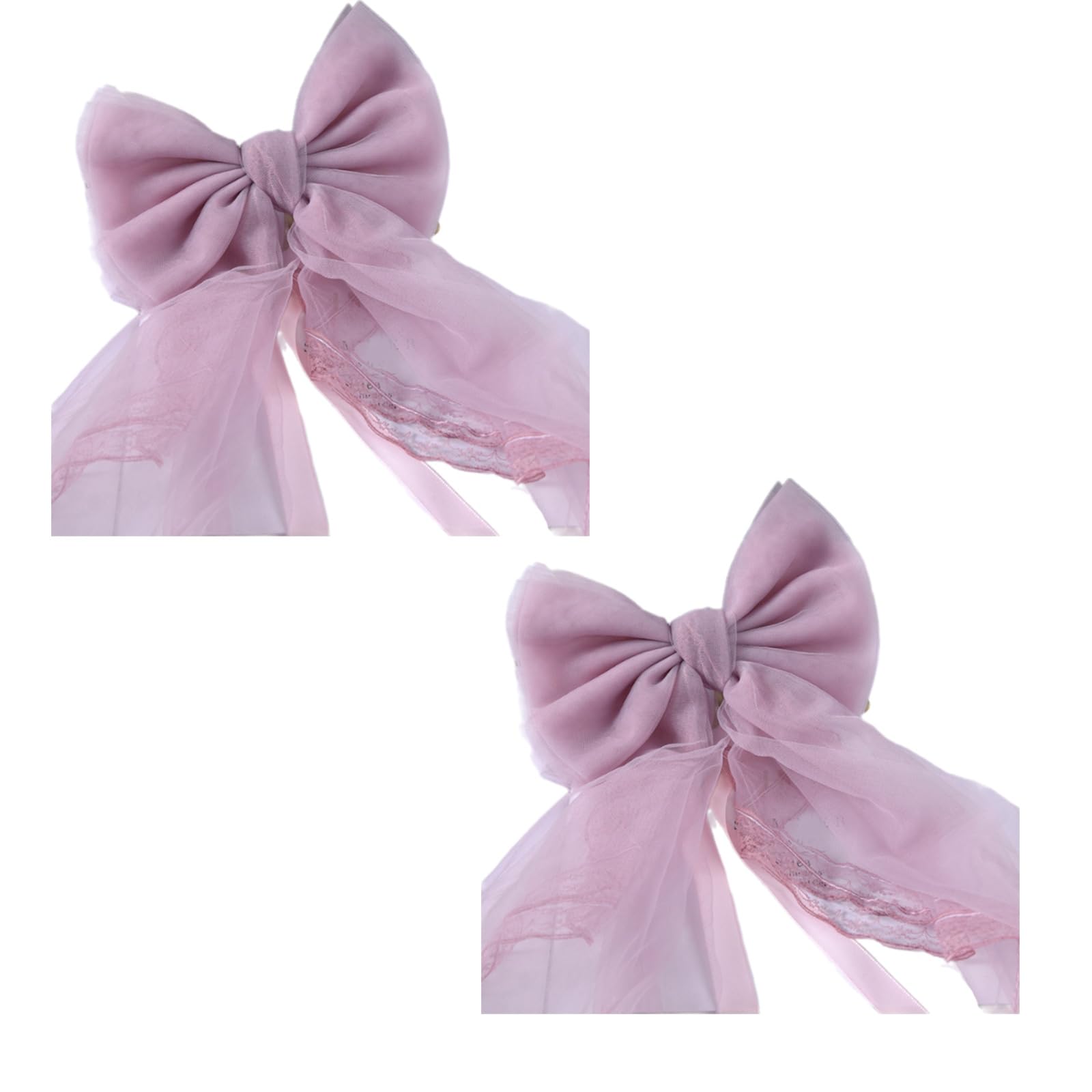 Elnwnnkc Dark Purple Of 2 Lace Bows Curtain Tiebacks Delicate And Sweet Color Ribbon Holders For Living Room Bedroom Curtains Bows Curtain Holdbacks