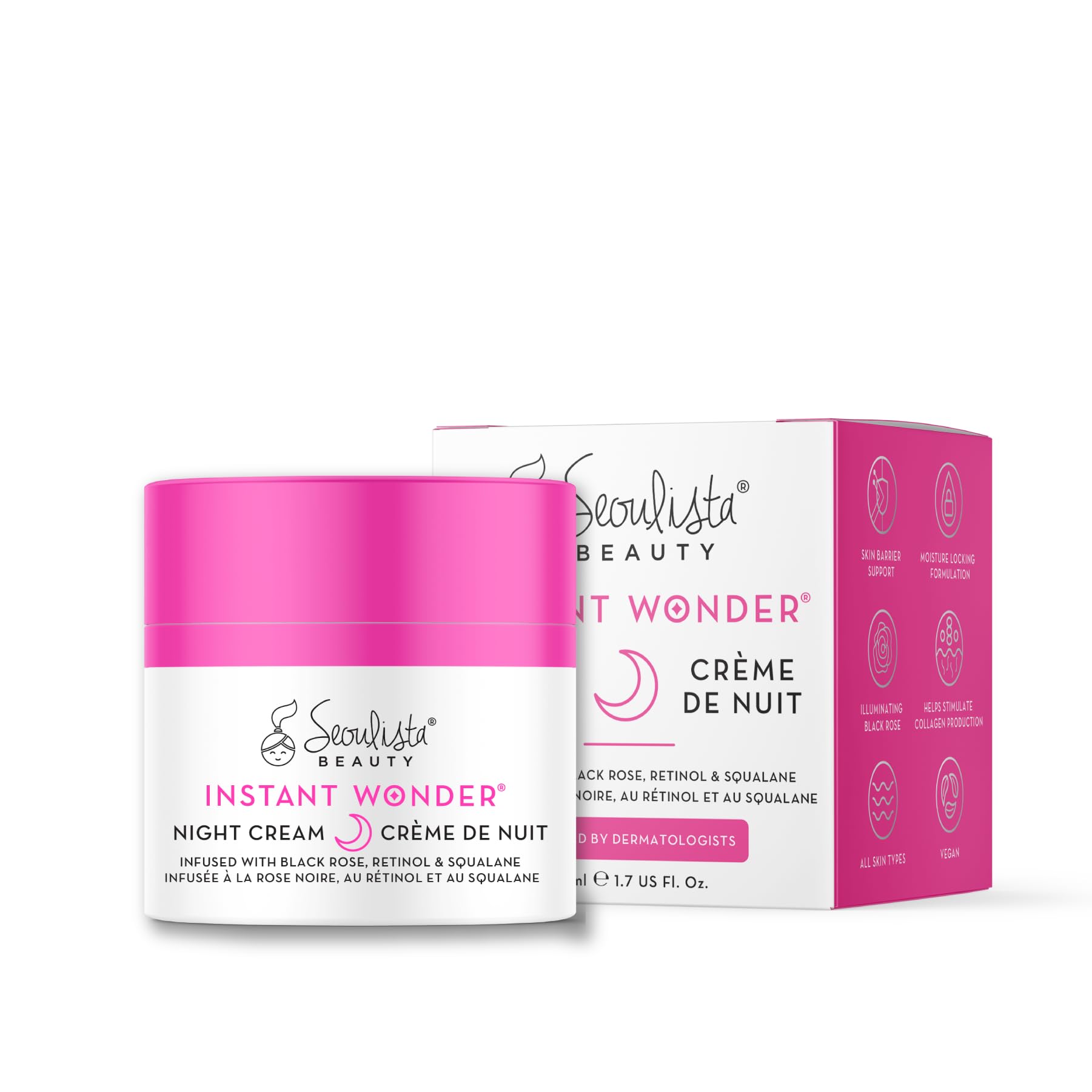 Seoulista Instant Wonder® Night Cream 50ml - Hydrating & Plumping Night Cream for All Skin Types - Restore, Protect & Rejuvenate Your Complexion Overnight