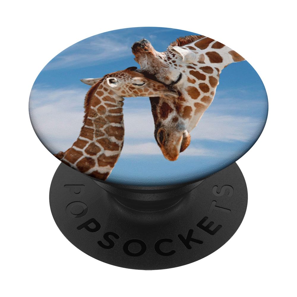 Kissing Giraffes - Cell Phone Mount & Hand Holder Knob 6843I PopSockets PopGrip: Swappable Grip for Phones & Tablets PopSockets Standard PopGrip