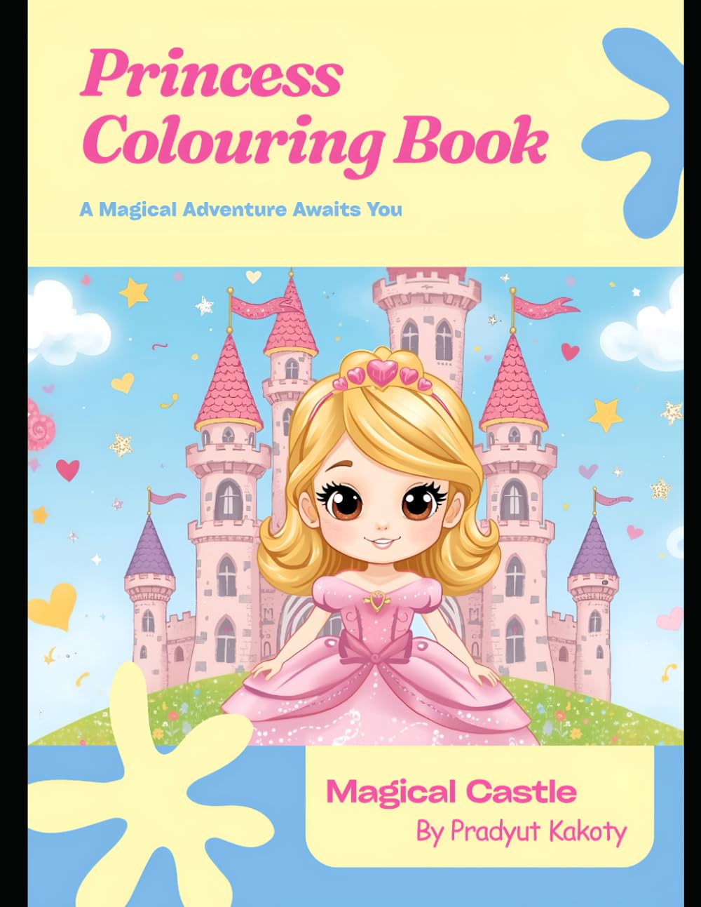 Princess Colouring Book: A Magical Adventure of Cute Princesses, Castles & Fantasy Worlds for Kids Ages 3–8
