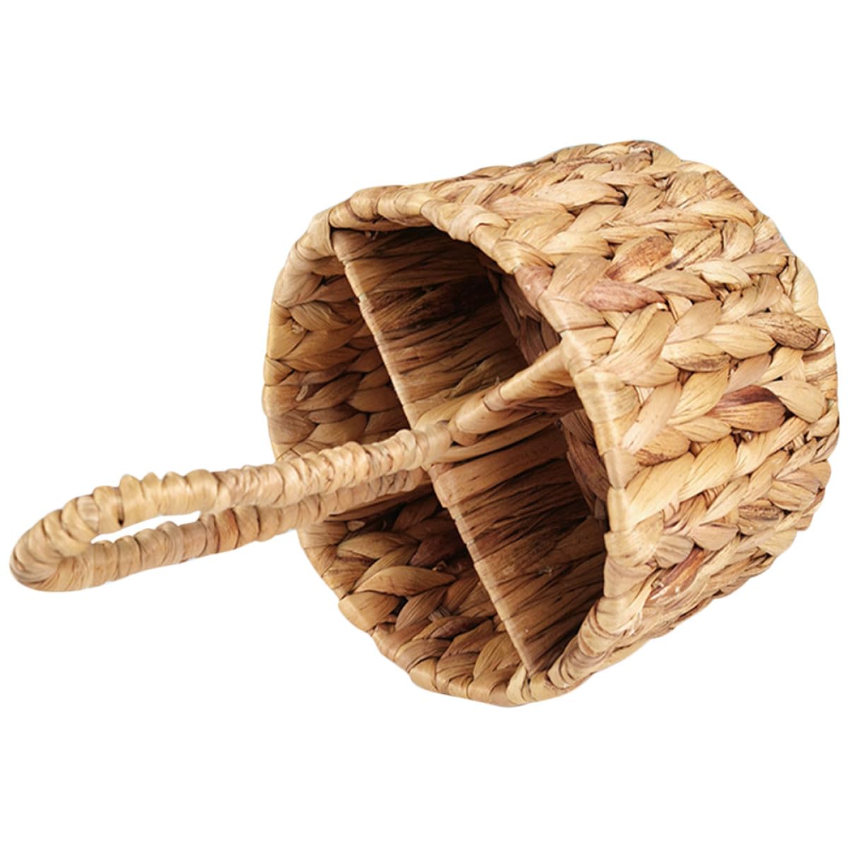 Beavorty Cesto Rotondo Intrecciato a Mano in di Calabash, Portatile Manico, Grande Capacità per Posate e Gioielli, per Casa e Ristorante