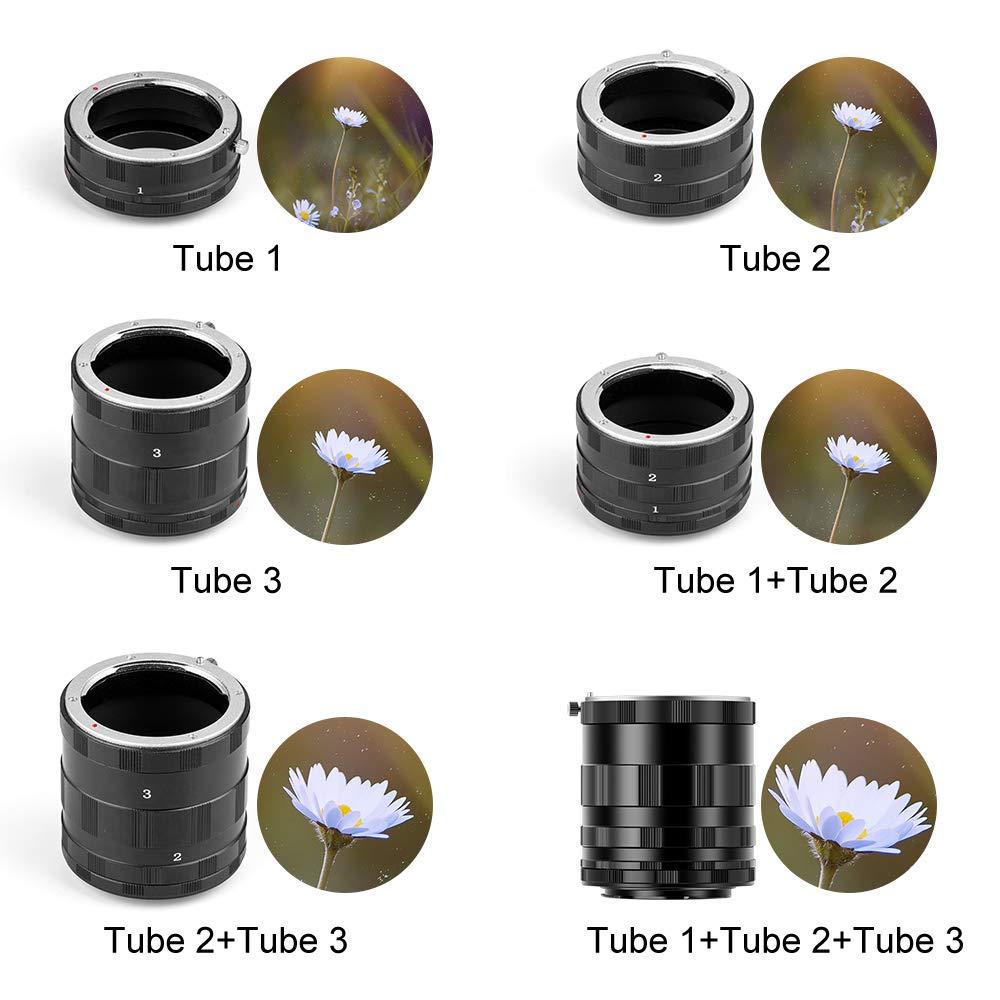 Anello per tubo di prolunga macro per fotocamere Nikon AI F con corpo posteriore copriobiettivo