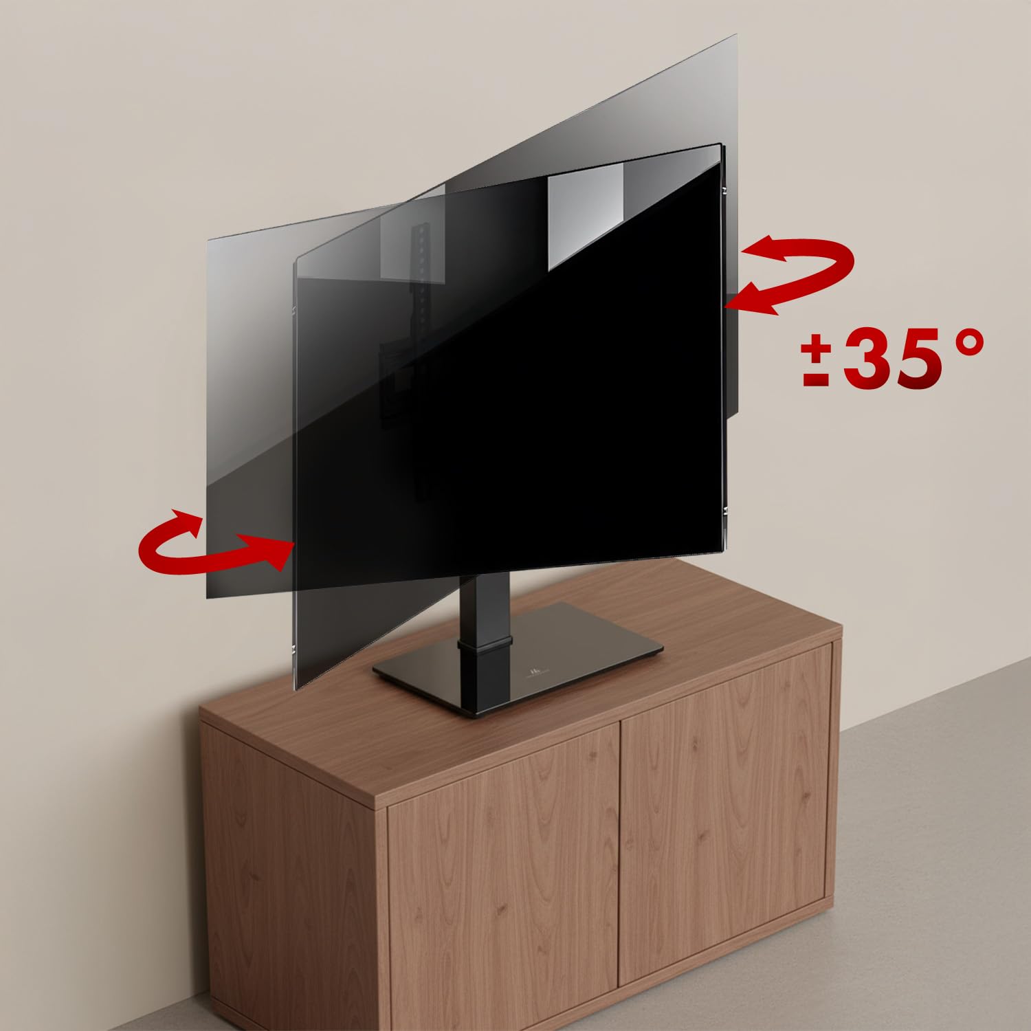 Uniwersalny stojak na telewizor Maclean, do szafki RTV, stojak, maks. 40 kg, maks. VESA 400 x 400, regulacja wysokości i kąta, do TV 32-65", MC-124