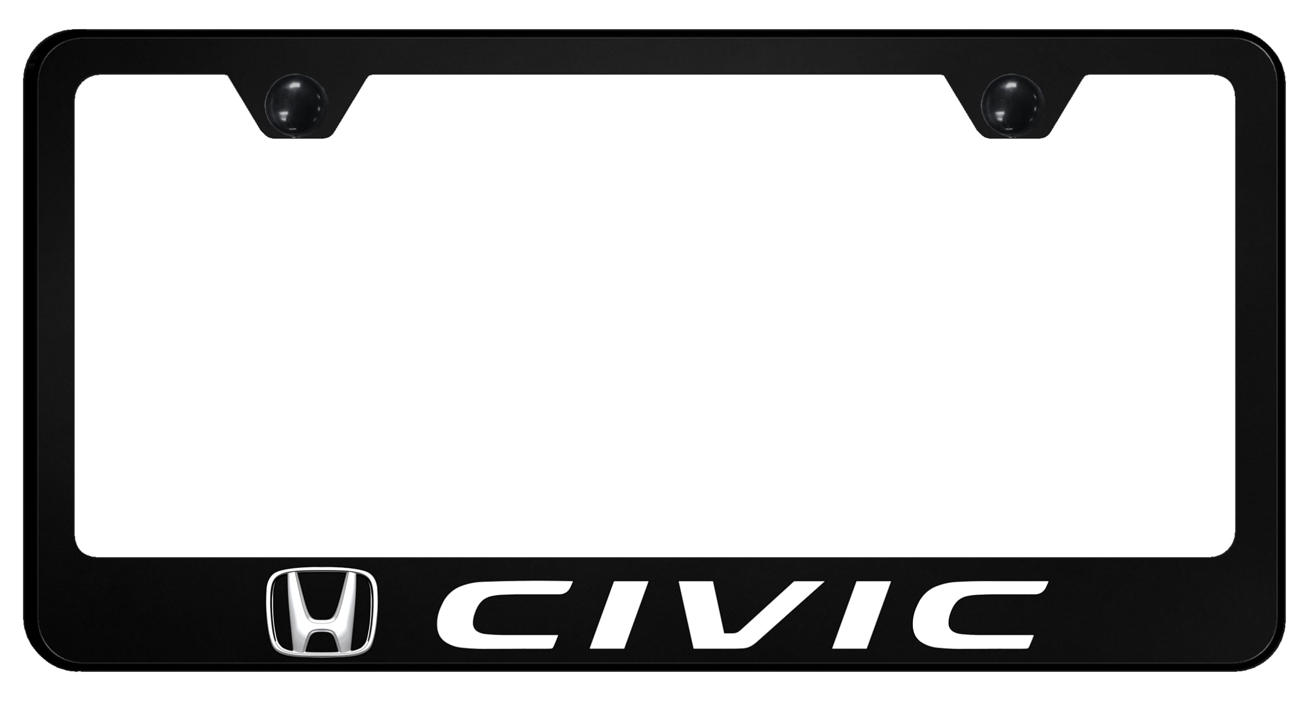 INC. Officially Licensed UV Print Logo on Black Polycarbonate License Plate Frame for Honda Civic