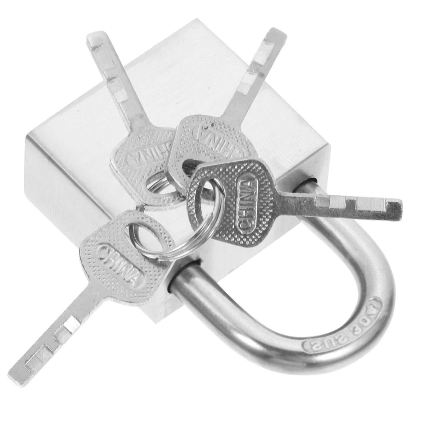 Lurrose 3 Pezzi Lucchetto in Acciaio Inossidabile Lucchetto Con Chiave Serrature Per Valigie Piccolo Bagaglio Piccole Serrature Con Chiavi Blocco Armadietto Valigia Silver