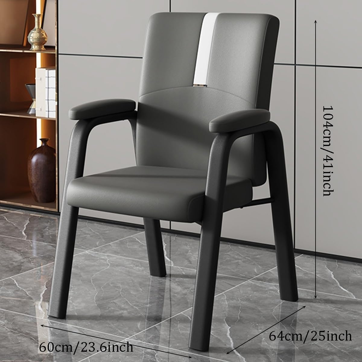 Ergonomischer Bürostuhl Mit Armlehnen Gästestühle Mit Metallgestell Für Den Warteraum Zu Hause Bürostühle Für Konferenzräume Sofa-Sessel Lesesessel Für Das Wohnzimmer(Groen)