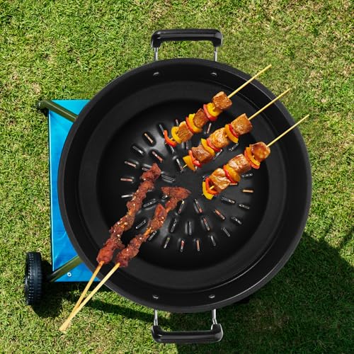 Ciieeo Portable Korean BBQ Grill Pan, Multifunctional Iron Barbecue Tray for Outdoor Cooking and Indoor Hotpot, Round Griddle Plate for Camping, Picnic, and Home Use, 11.81 Inches (Black) - Image 2