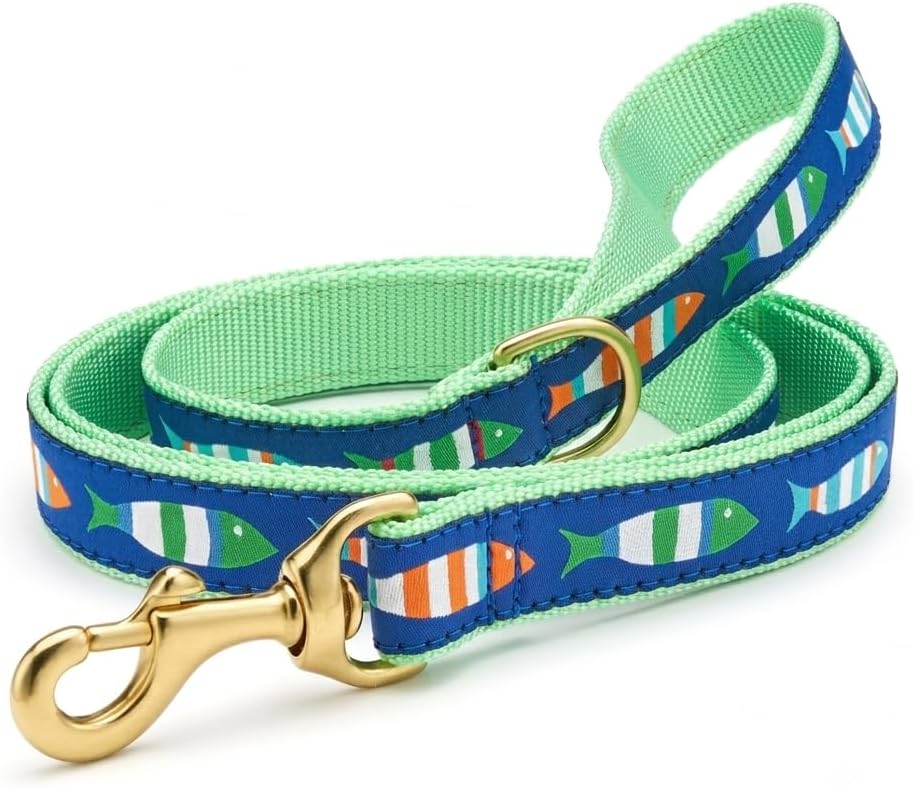 Up Country, Dog Lead Funky Fish Pattern Leash with D-Ring, 5 Foot (5 Foot 1" Wide)