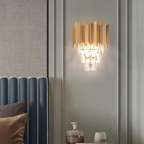 Miniatura 2 de Lámparas de pared, apliques de pared dorados de mediados de siglo, juego de 2, decoración de pared de cristal de mesita de noche, accesorios de