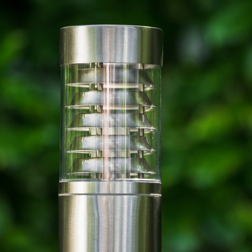 Lampe d'extérieur Dakar avec détecteur de mouvement, lampadaire en acier inoxydable 80 cm, douille E27, IP44