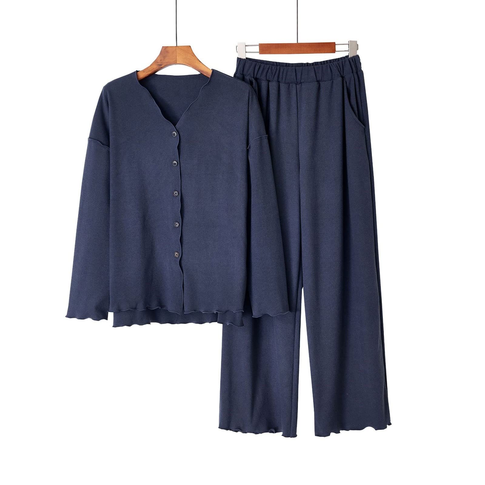 Zestaw piżam damskich Miękka bielizna nocna Pjs Jesienna i zimowa piżama damska Luźna domowa piżama na co dzień Ciepły zestaw PJ Set Loungewear Bielizna nocna (Color : J, Size : M-size)