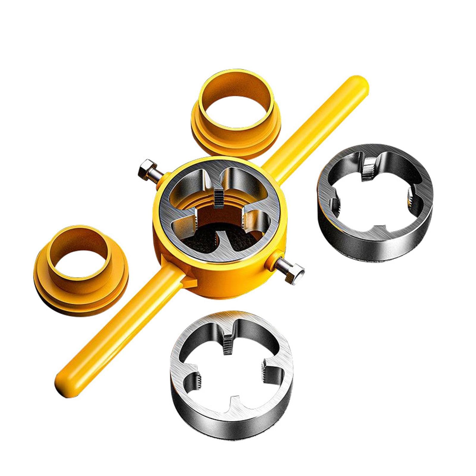 Neaxgeandx Yellow 6 Pieces Pipe Threader Kit Plumbing Thread Toolkit For Diy Pvc Pipe Home Use