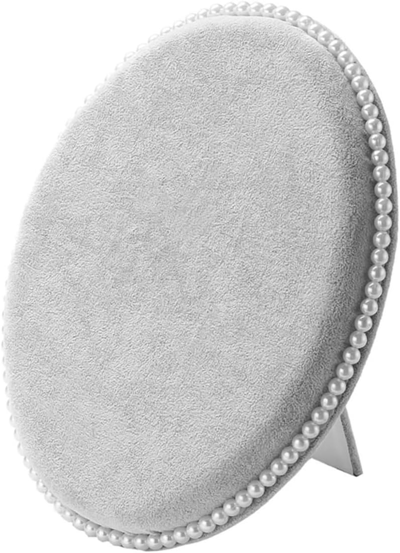 Earring Display Stand and Jewelry Organizer Rack, Large Oval Ice Gray Velvet Panel with Wall Mount, Multi-tiered Earring Holder for Home Storage and Display