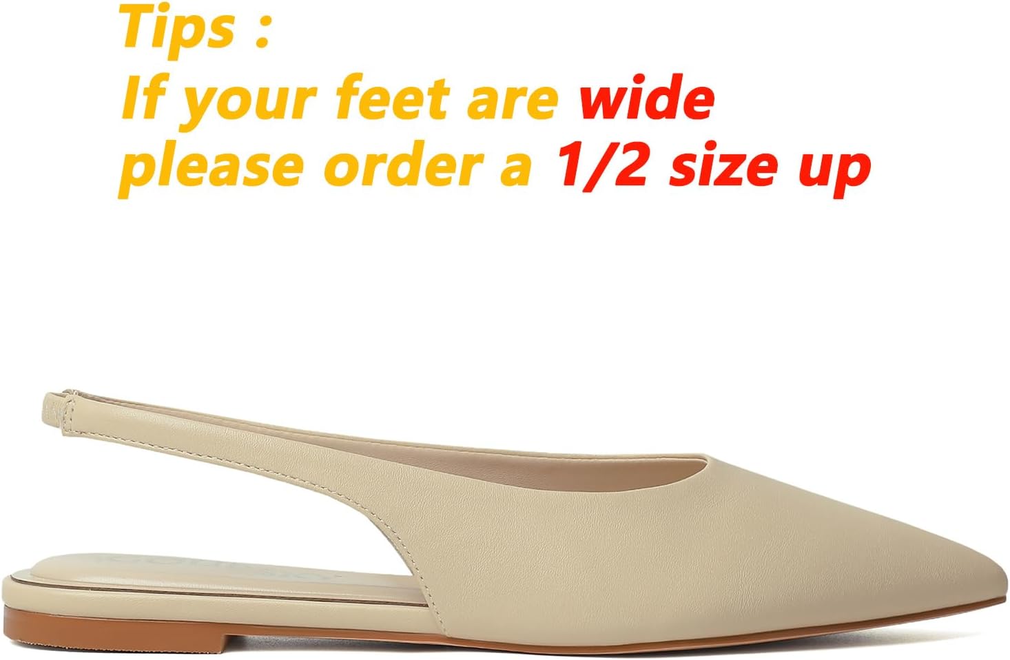 Slingback Flats for Women Pointed Closed Toe Ballet Flats Shoes Women's Slip On Flat Office Shoes - Image 4