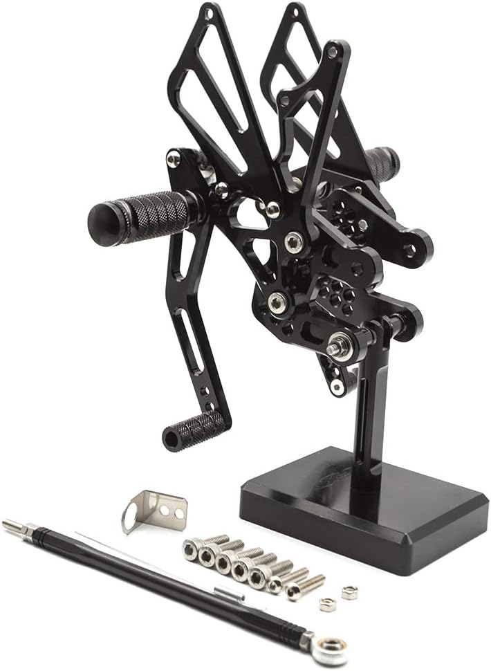 FXCNC CNC K7 K8 Adjustable Motorcycle Rearset Foot Pegs Rear Set Footrests Compatible with GSXR 1000 GSXR1000 GSX-R1000 2007 2008