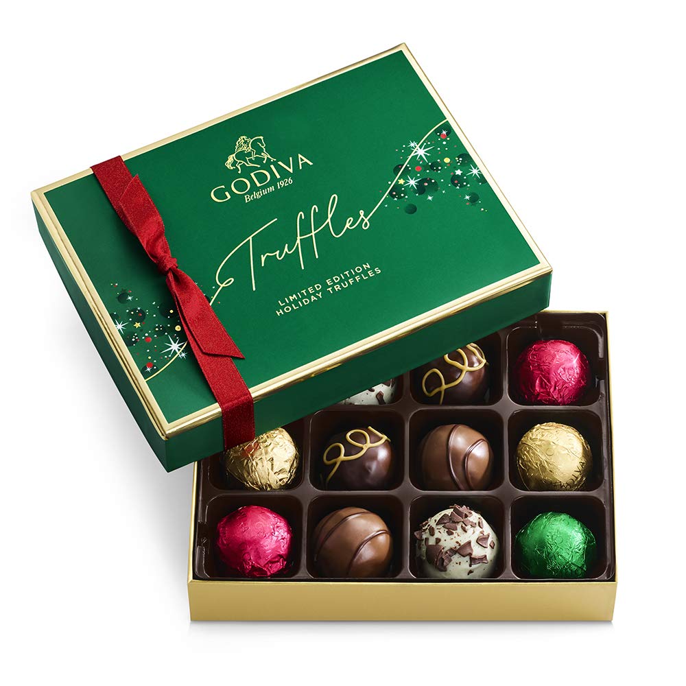 Godiva Chocolatier Limited-Edition Holiday Truffle Assorted Chocolate Gift, Milk-Chocolate, 8.2 Ounc