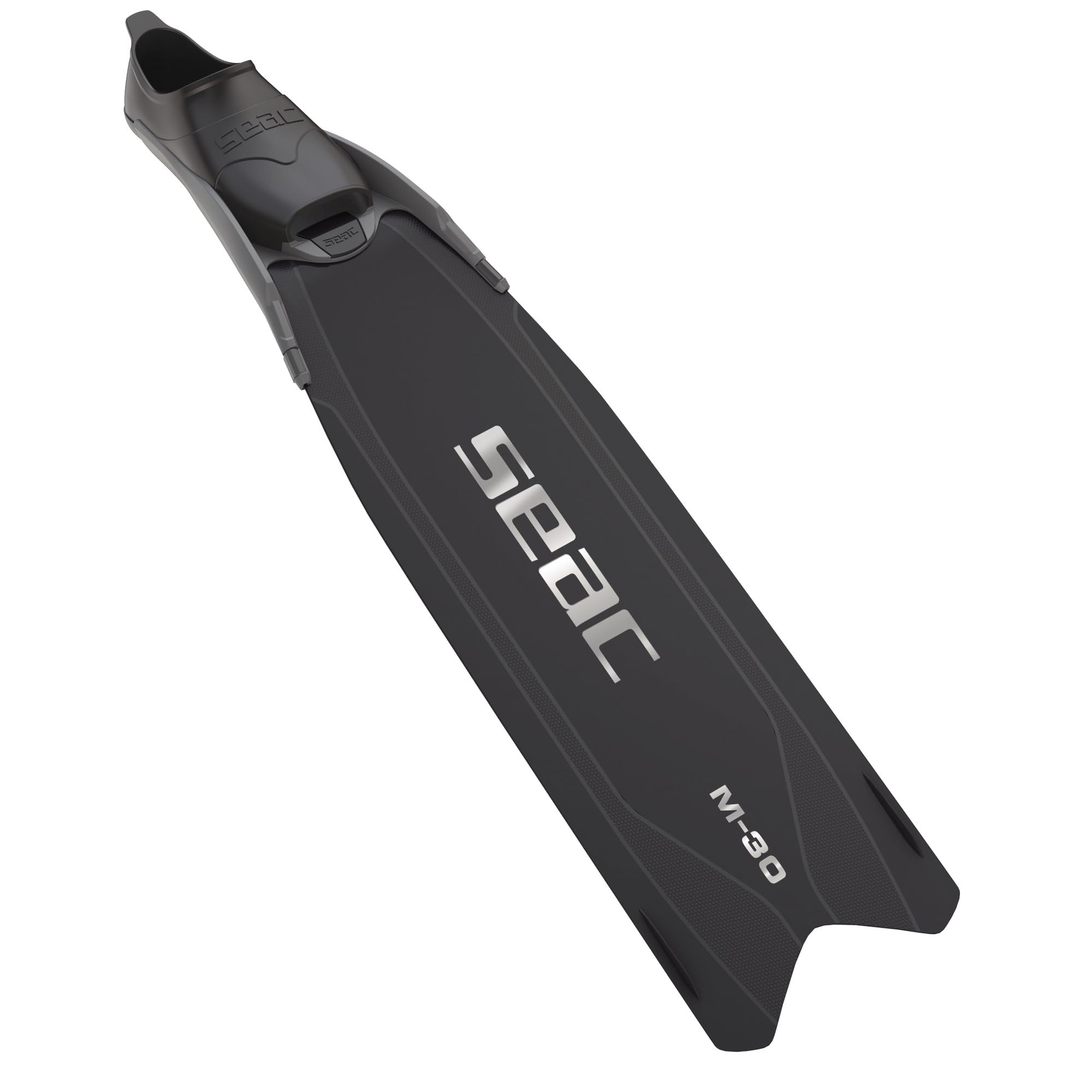 SEAC M-30 Pinne da Apnea/Pesca subacquea a Pala Intercambiabile-Pinne Lunghe in Tecnopolimero ad Alto Modulo, Scarpetta Morbida con Longheroni Corti, Angolo 30° ideale anche per Immersioni con Bombole