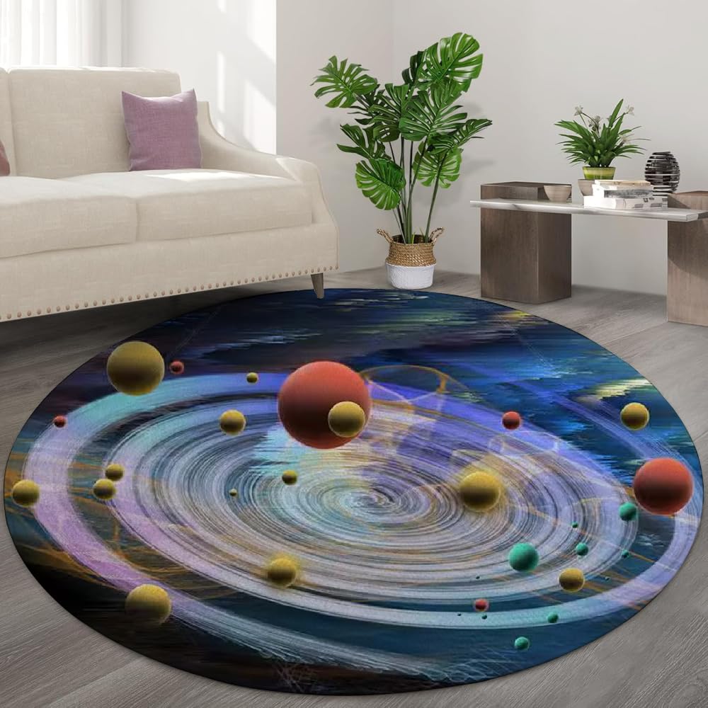 Tapis antidérapant enfant galaxie 3D contre les glissades en salle de jeux