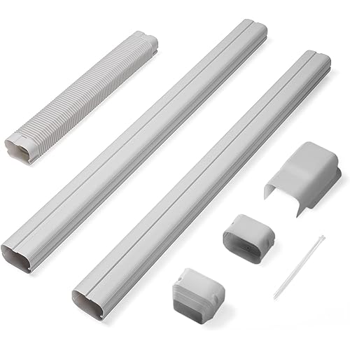 TURBRO 3’’ W × 7.5’ L Decorative PVC Line Cover Kit for Mini Split and Central Air Conditioners, AC Heat Pumps Systems
