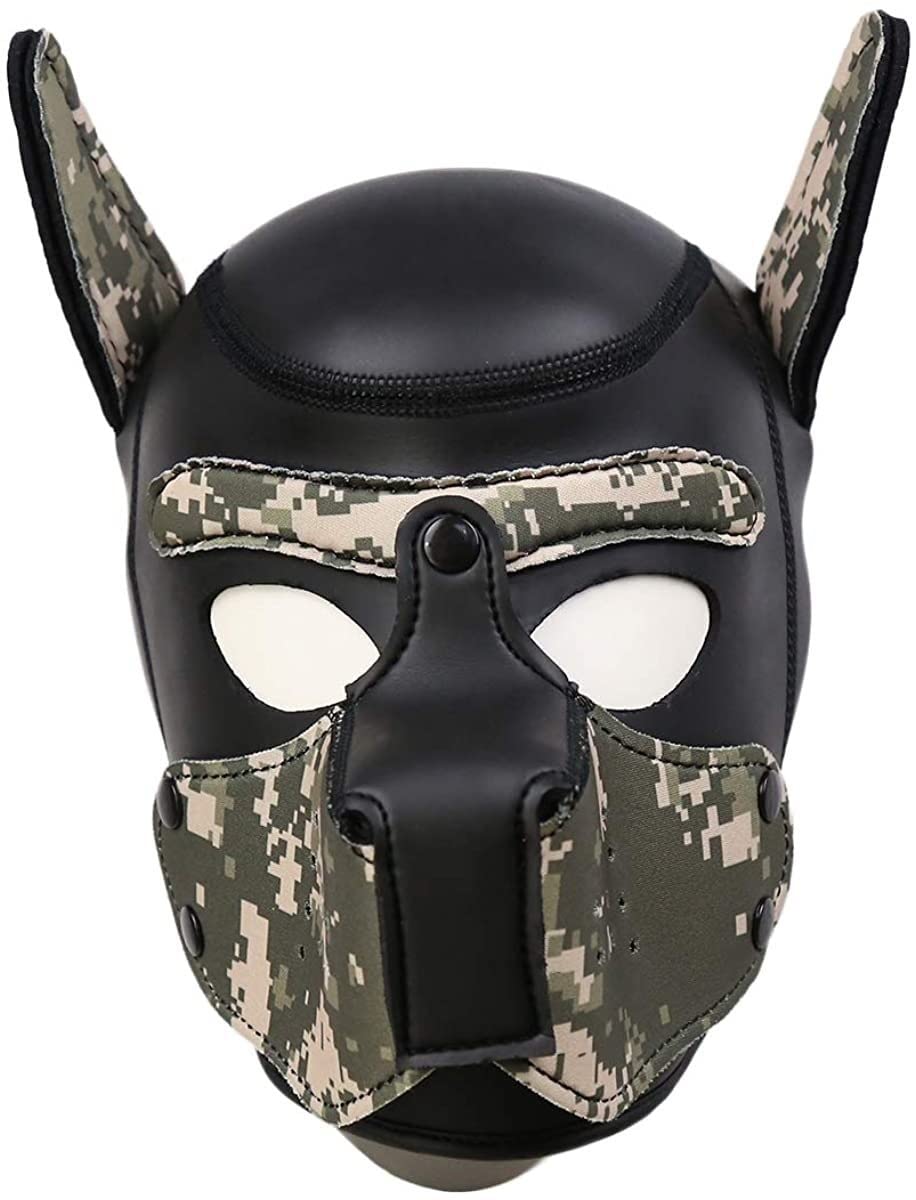 Maschera per cani in morbido lattice Petplay maschera per cani con orecchie maschere per cani maschere per cani e cani con bocca rimovibile, adatta per Halloween, feste in vacanza