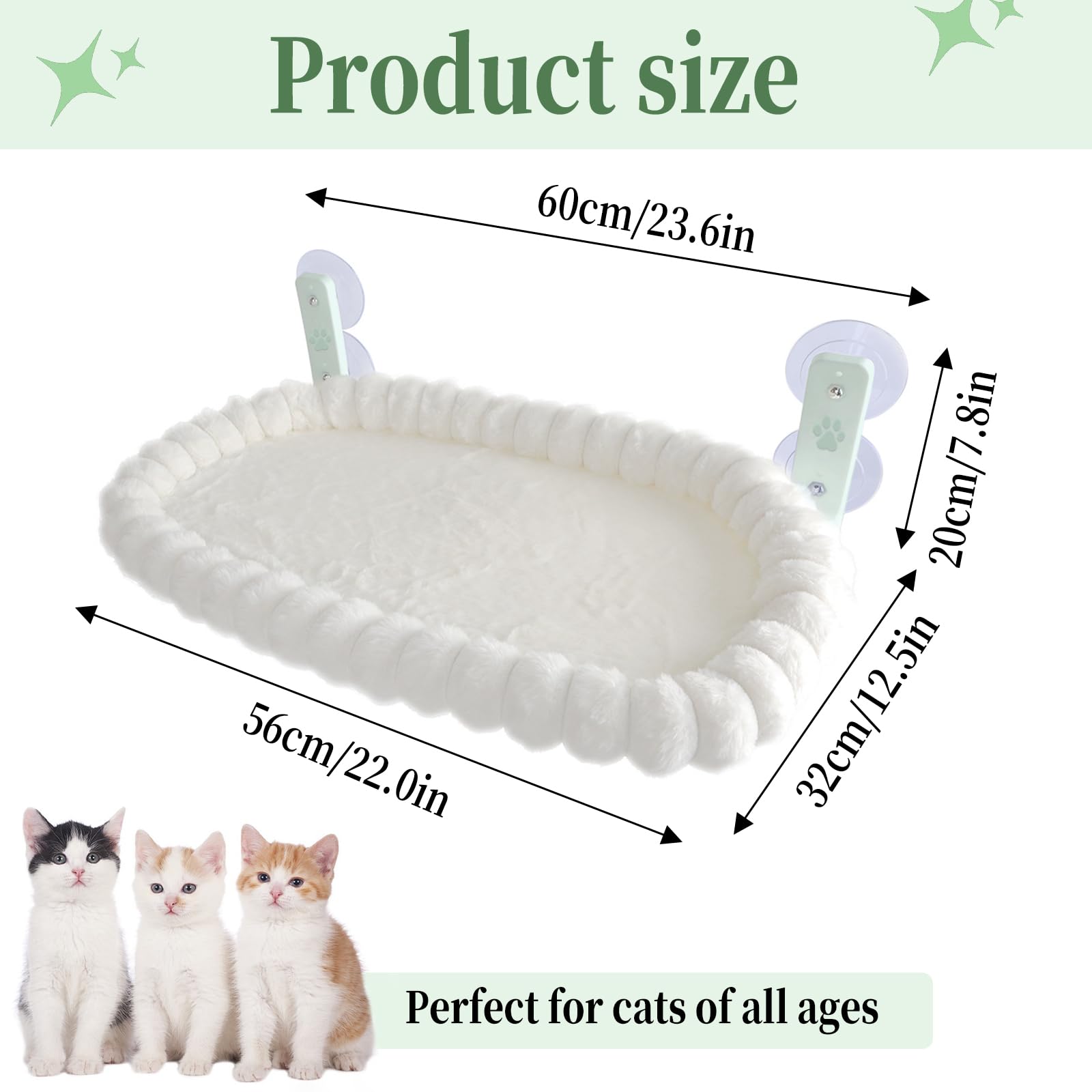 Cama para gatos para ventanas, gatos o ventanas, tumbona para gatos, hamaca con funda reversible y ventosas, estructura de acero estable, soporta hasta 18 kg, para gatos domésticos y perros