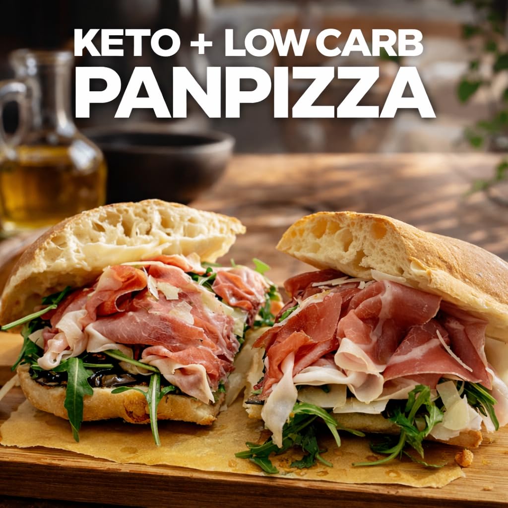 RevoPanPizza Keto Low Carb, Panpizza Cheto Proteica 50g, Solo 2.3% Carboidrati, Senza Conservanti e Coloranti, OGM Free - 4 Confezioni da 2 PanPizza ciascuna - 1 PanPizza da 50g