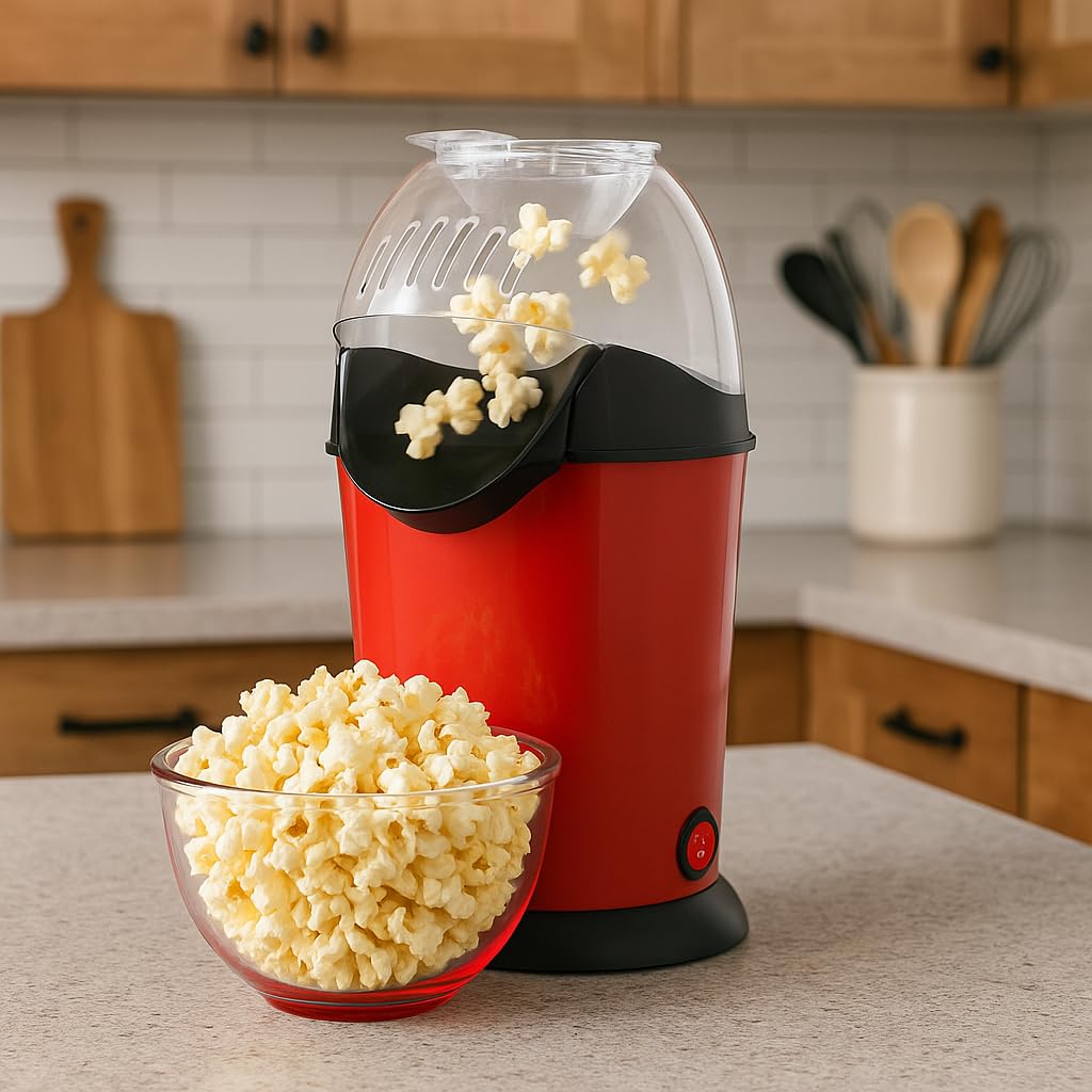 BASICSBAY| Hot Air Popcorn Maker with 1200W Motor, One-Touch Operation, Butter Melter, Measuring Cup, Low-Fat Oil-Free Popping, Fast Popper for Home Movie Nights and Snacks-image-31