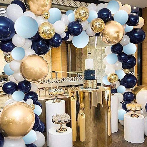 Image of Party Propz Blue Balloons for Decoration - Pack of 84 Pcs Birthday Decoration Items for Boy | Blue Theme Decoration's Kit | Metallic Balloons for Decoration's | Balloon for Birthday (Latex)