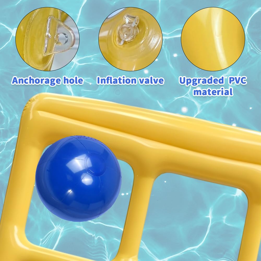 Giocattolo gonfiabile per piscina Tic Tac Toe 3 x 3, gioco gonfiabile con 10 palline e pompa ad aria, giocattolo gonfiabile per piscina, giocattolo per piscina, per feste in piscina