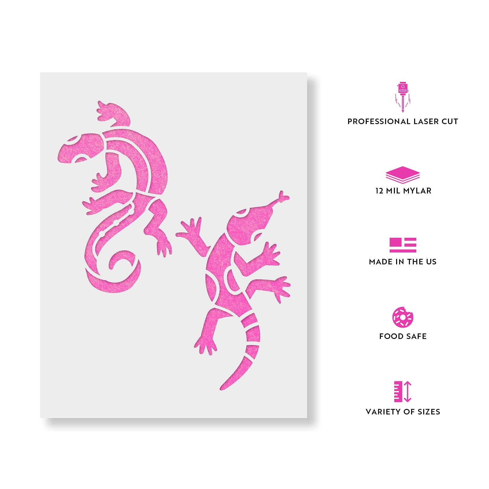 画材 Lizardrite Genuine 1pc Lizards Stencil 11.7x8.3 inch Aztec Lizard Painting
