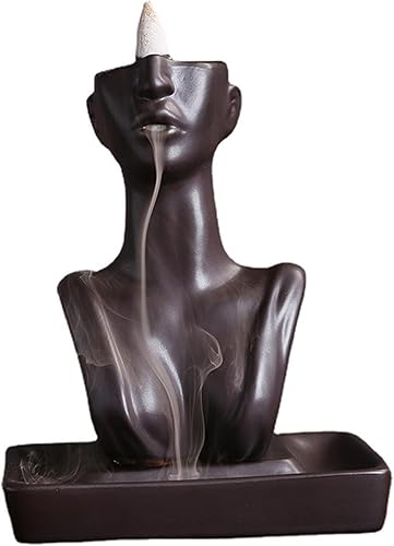 Soporte de incienso de cerámica con reflujo, quemador de incienso, apertura de media cabeza, boca de pie, soporte para quemador de incienso para