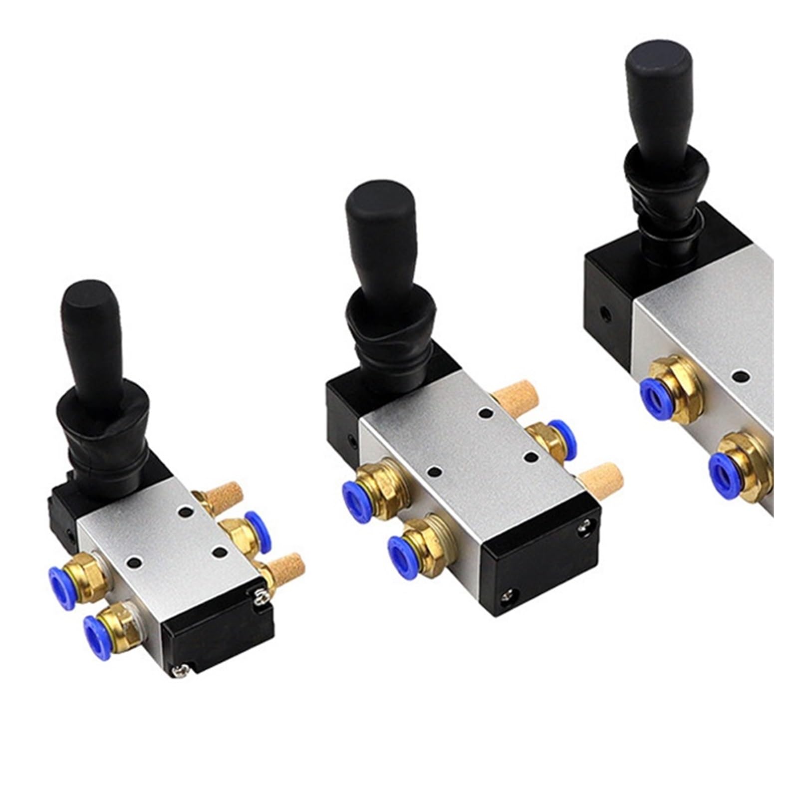 Pneumatisch-manuelles Hebelventil Luftventilschalter, manueller Handschlüssel, pneumatische Steuerung, Zug 1/4 Zoll, 2 Positionen, 5 Anschlüsse, Umkehrplatte(4H410-15,With-10mm-Fitting)