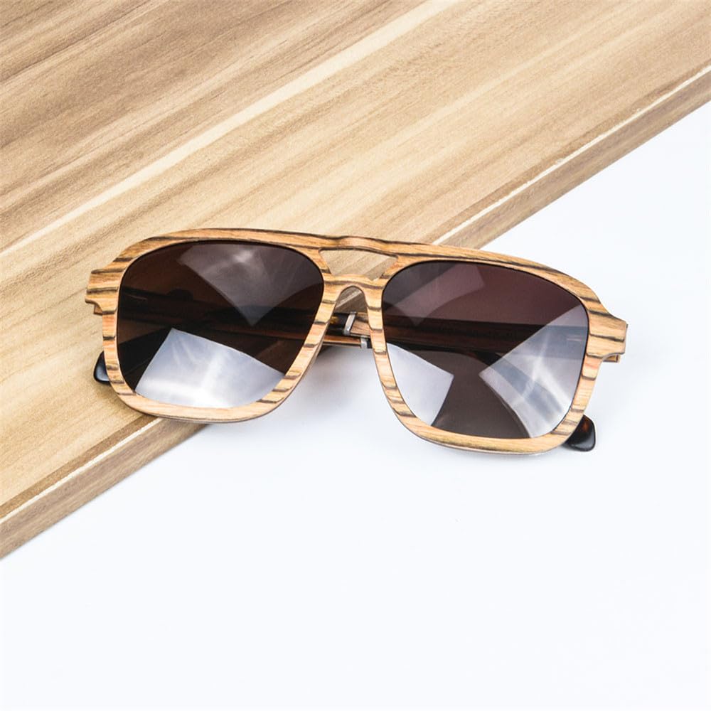 Okulary przeciwsłoneczne z drewna w stylu vintage, męskie, okulary przeciwsłoneczne z polaryzacją, modne okulary z naturalnego drewna