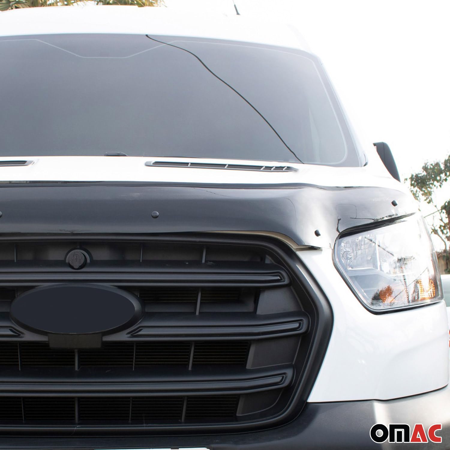 OMAC Capó Deflektor Insekten Steinschlagschutz Compatible con Ford Transit 2020-26 Dunkel
