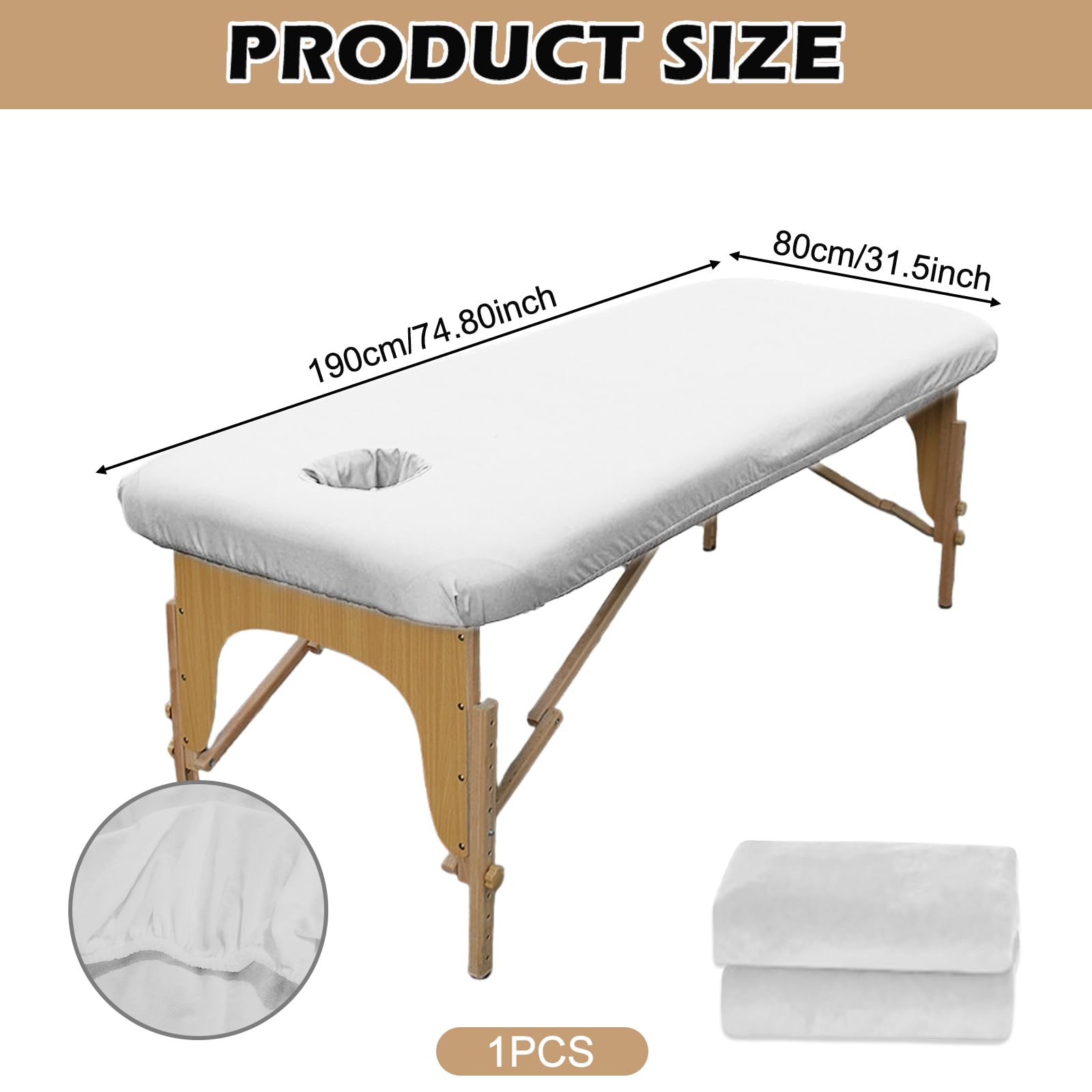 Rivestimento per Lettini da Massaggio: 80 x 190 cm, Resistente all'Olio, Lavabile con Foro, per Tavoli da Massaggio, Terme, Panchine Terapeutiche
