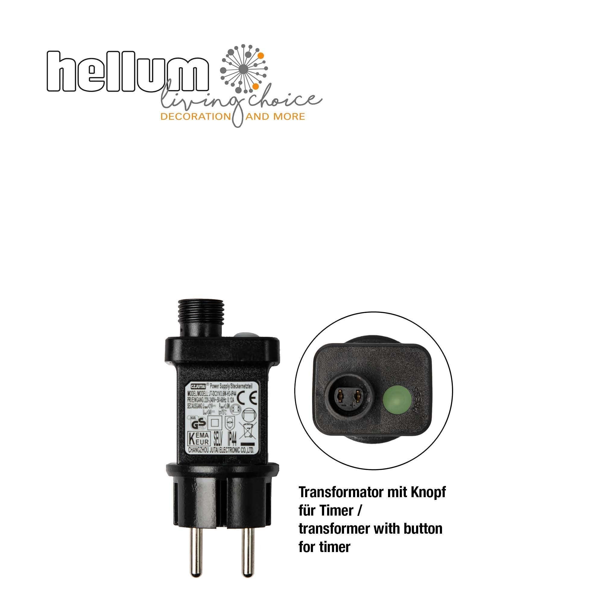 hellum LED Lichterkette Außen oder Innen, Lichterkette Warmweiß klassisch mit Timer, strombetrieben mit 400 LED < 59 lm, Weihnachtsbaumbeleuchtung mit Kabel in Grün 578928
