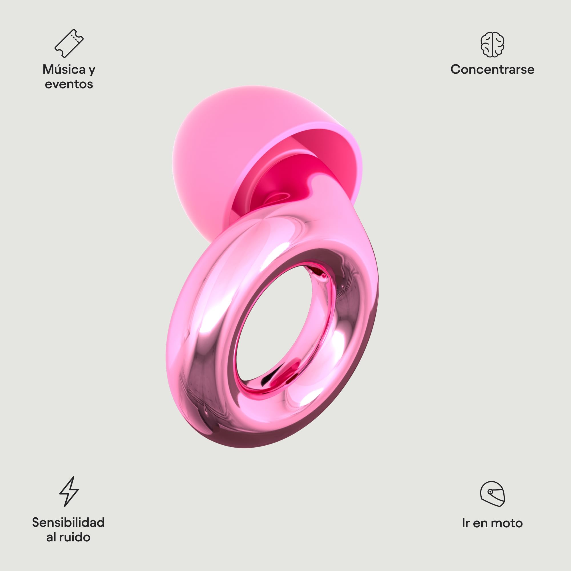 Loop Experience Equinox Tapones para los oídos, reutilizables, de alta fidelidad, protección auditiva colorida, para música y eventos, enfoque y sensibilidad al ruido, ajuste personalizable, reducción