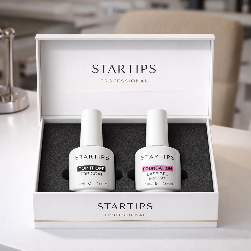 STARTIPS Nail Care Gel Finish Polish Set Top Coat and Base Gel Foundation 15mL Top Coat Finish Nail Art Design For Women Pack of 2