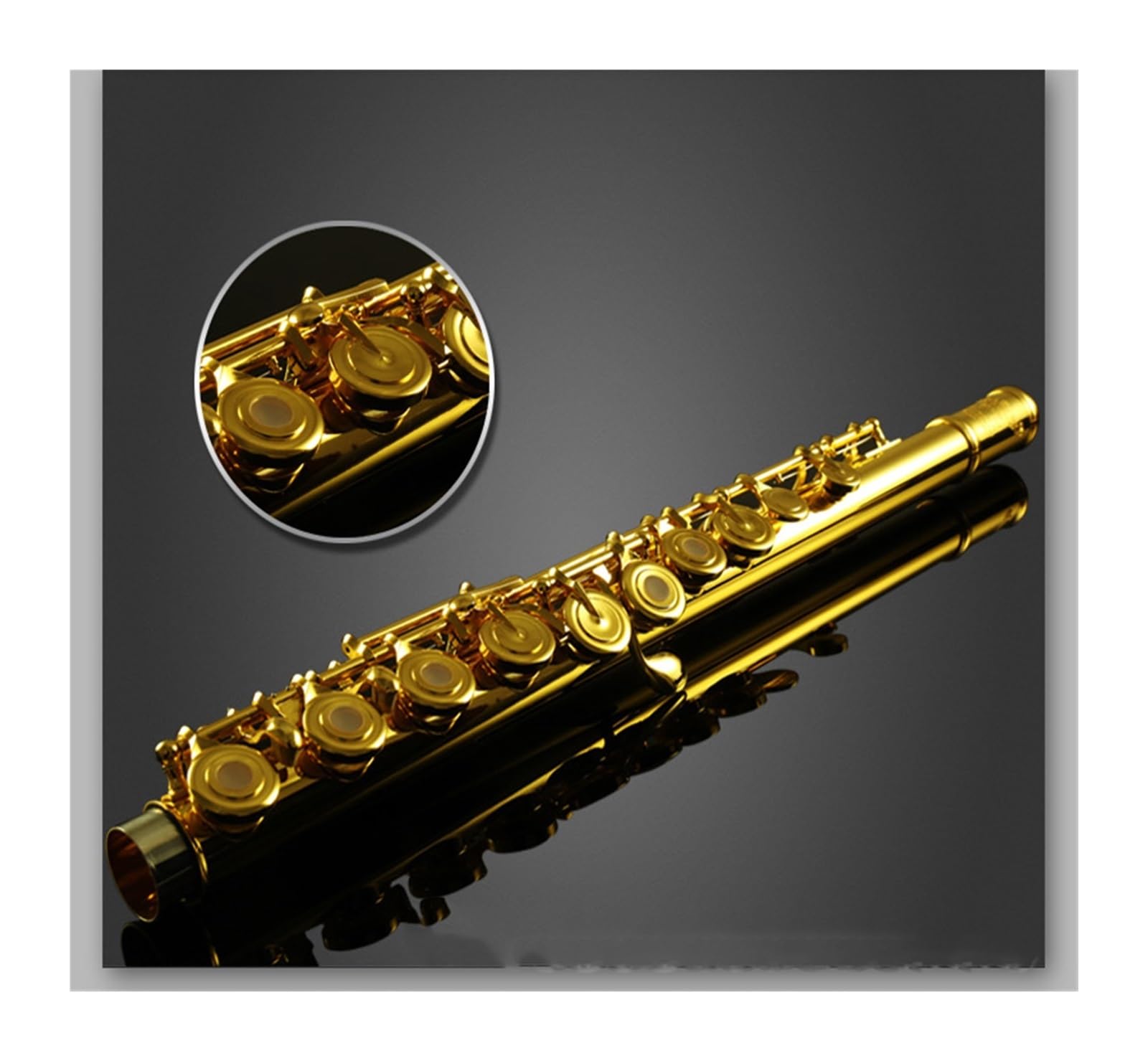 Flauta adultos Flauta 17 Agujeros Abiertos Y Cerrados Flauta De Tubo De Alpaca De Doble Propósito Llave Para Tocar La Flauta(Gold-plated)