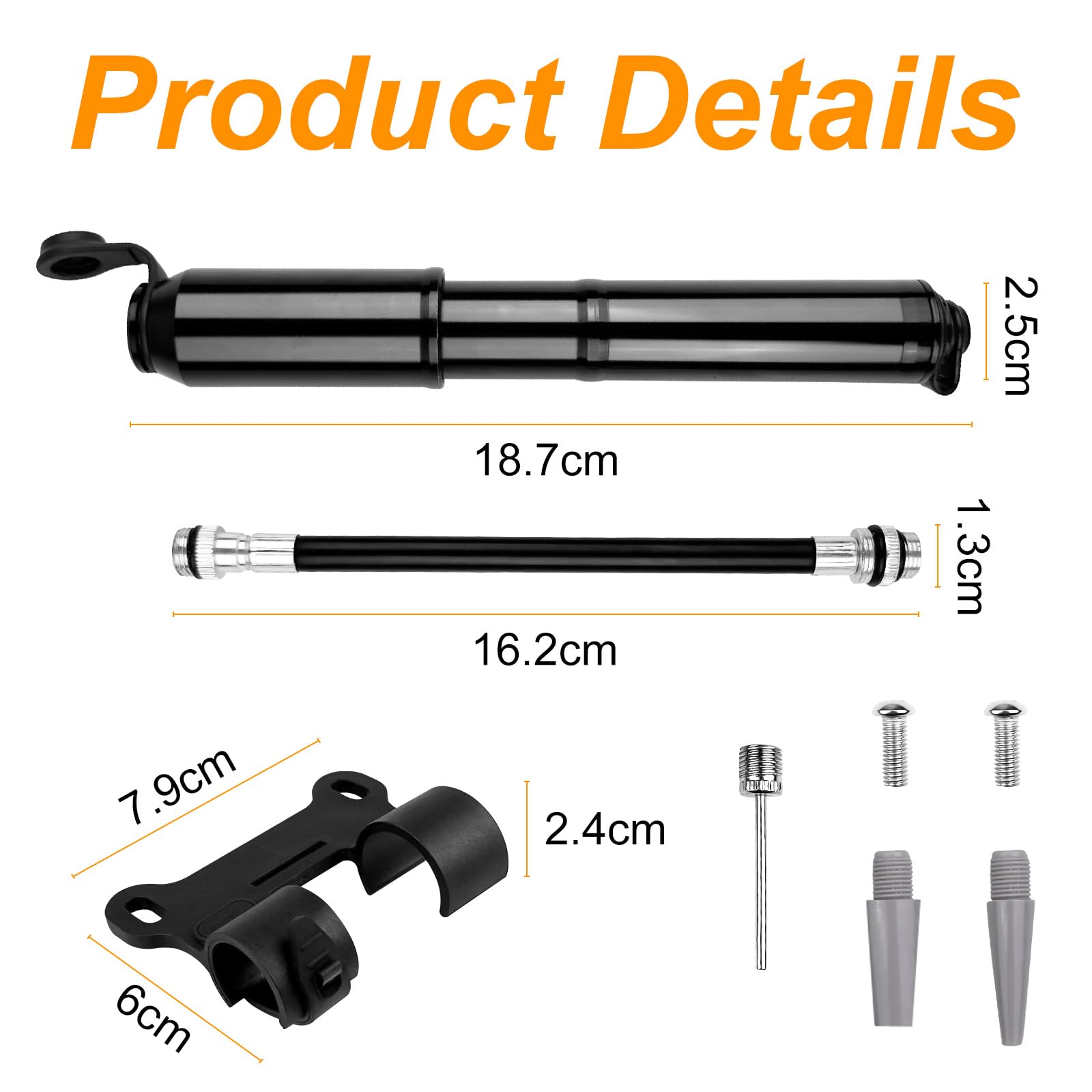Mini Pompe à Vélo 120 PSI, Compatible Presta et Schrader, Support Fixation, pour Vélo Route VTT