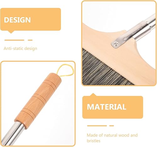 Miniatura 4 de Housoutil Escoba para interiores y exteriores con mango largo de 35.4 pulgadas, escobas angulares para limpieza de suelos, escoba barrida para el