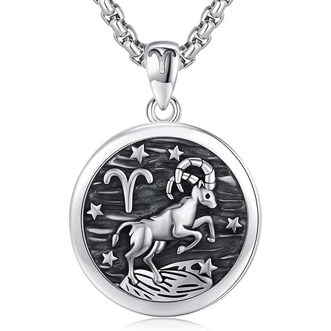 XIXLES Unisex Zodiac Sign Necklace 925 Sterling Silver Constellation Pendant Necklaces,Horoscope Zodiac Jewelry Birthday Gift for Women
