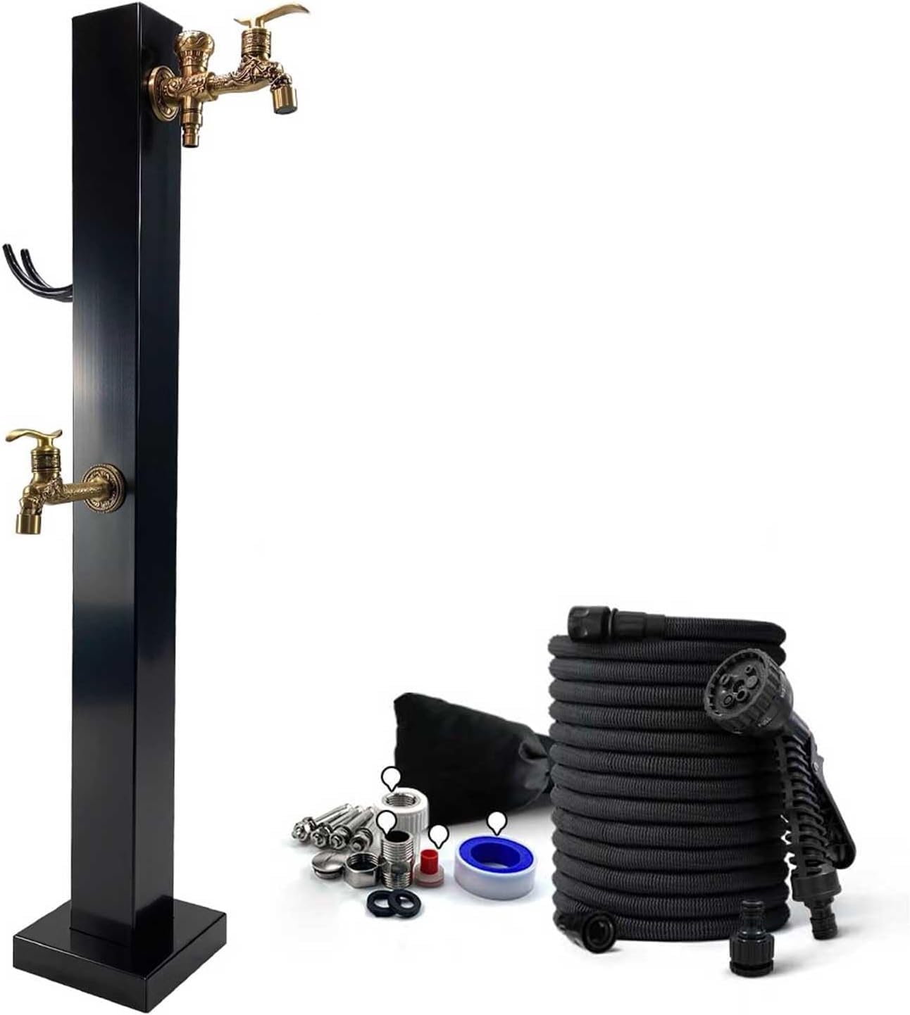 Cucce Gold Stainless Steel Water Column Outdoor 304 Stainless Steel Water Column With Tap - Universal Garden Inlet For Farm Ranch Backyard Irrigation(Gold)