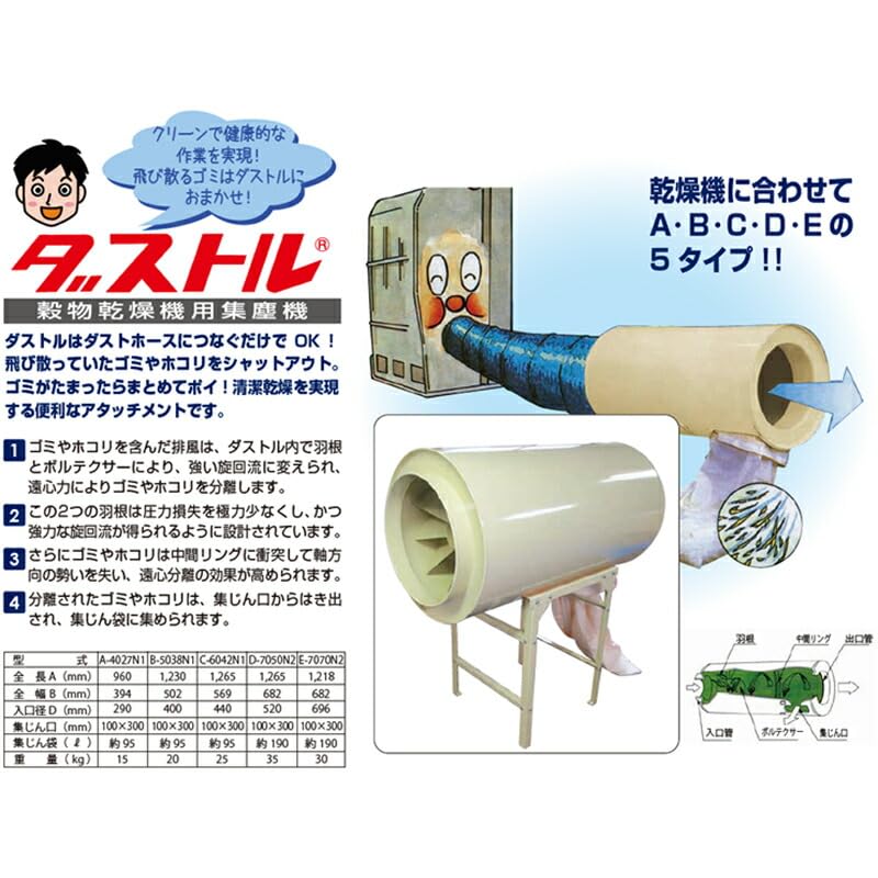 Amazon | ダストル EA-7069 穀物乾燥機用集塵機 排風ダクト